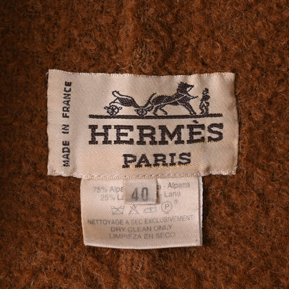 HERMES チェスターコート　アルパカ混　ブラウン　40