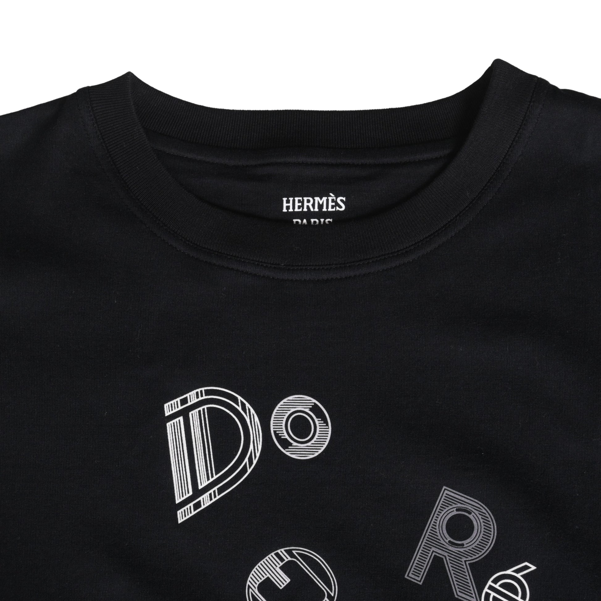 HERMES Tシャツ　Do Re Boucles　コットン　黒　38