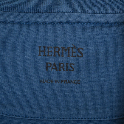 HERMES Tシャツ　刺繍　コットン　ネイビー　38