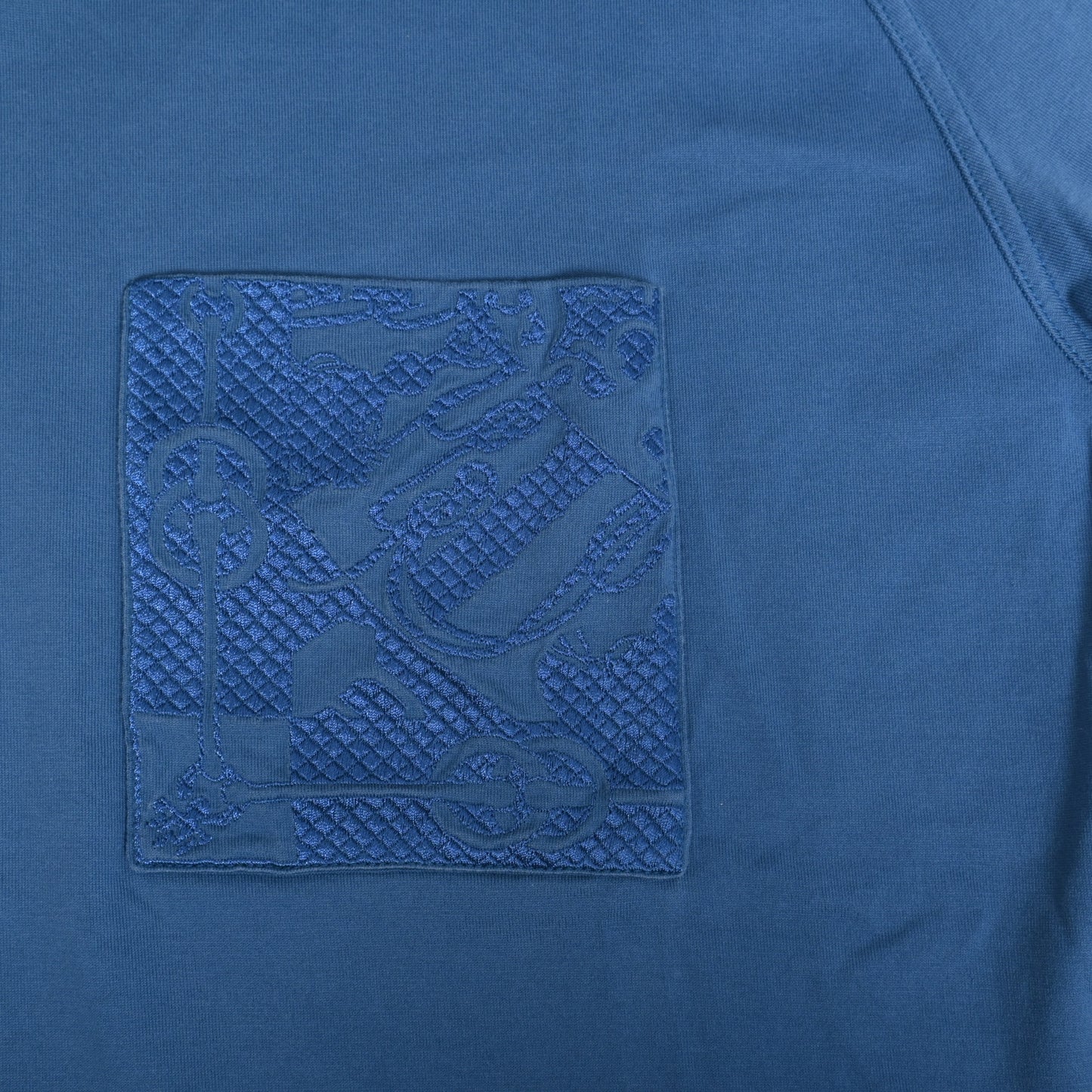 HERMES Tシャツ　刺繍　コットン　ネイビー　38