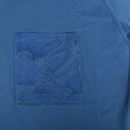 HERMES Tシャツ　刺繍　コットン　ネイビー　38