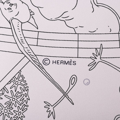 HERMES カレ90　エルメス・フラッグシップ　シルク　白