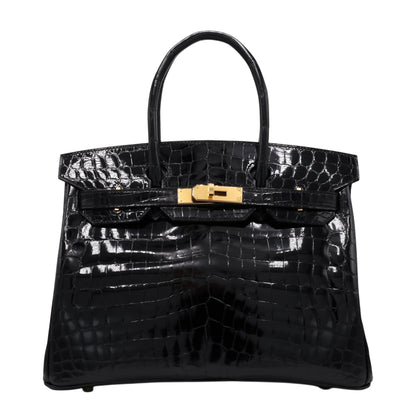 Birkin 30 Niloticus Shine Black GP U stamp