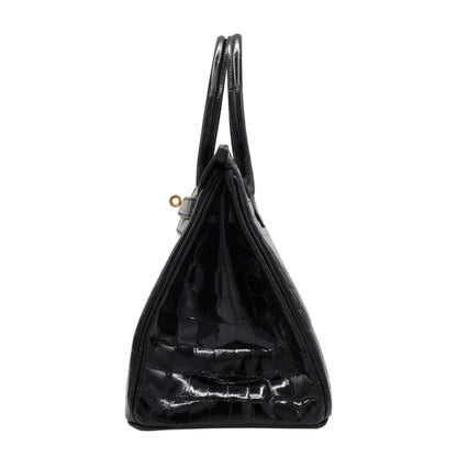 Birkin 30 Niloticus Shine Black GP U stamp