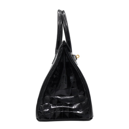 Birkin 30 Niloticus Shine Black GP U stamp