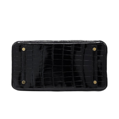 Birkin 30 Niloticus Shine Black GP U stamp