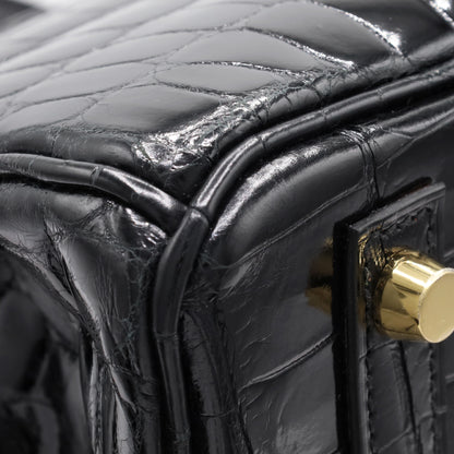 Birkin 30 Niloticus Shine Black GP U stamp