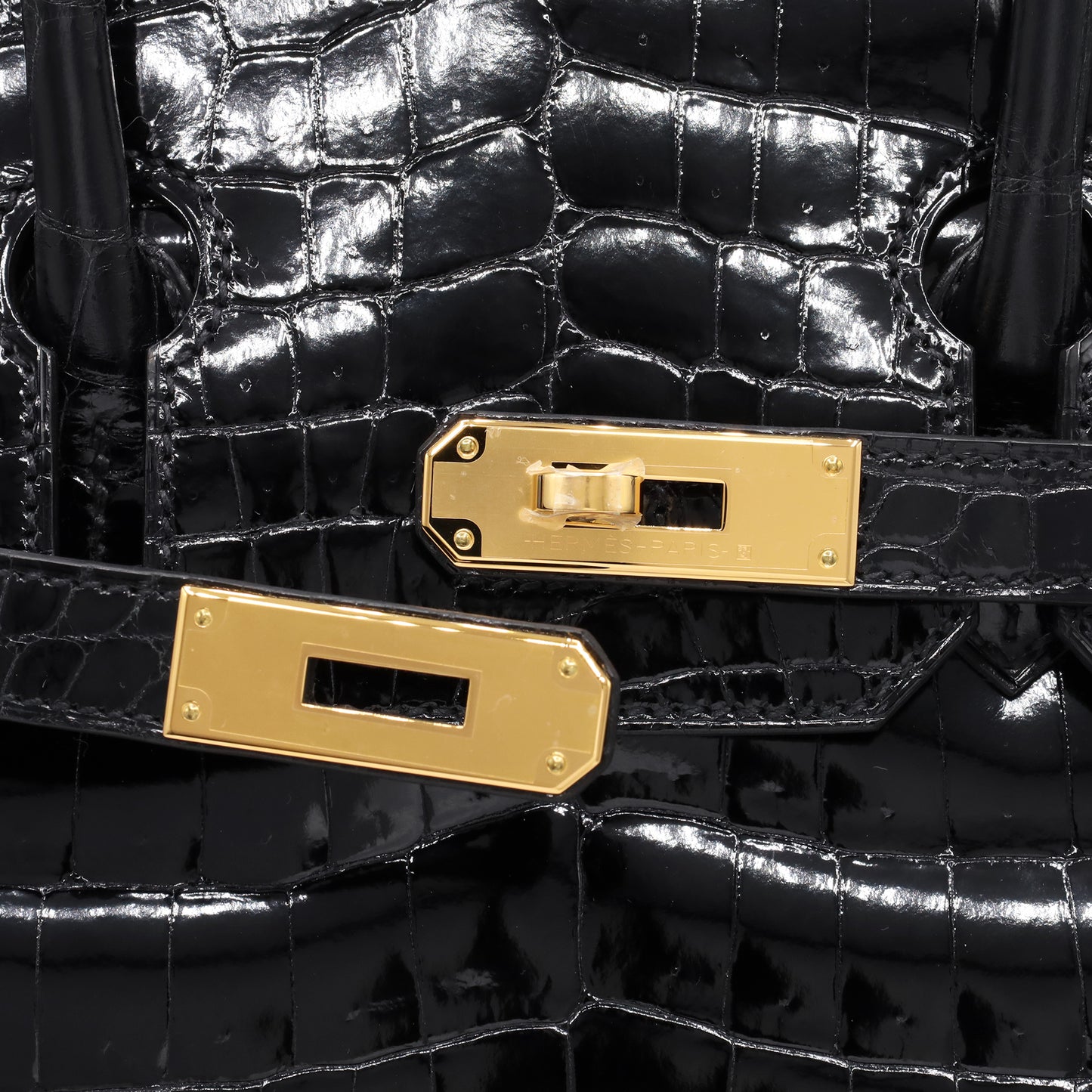 Birkin 30 Niloticus Shine Black GP U stamp