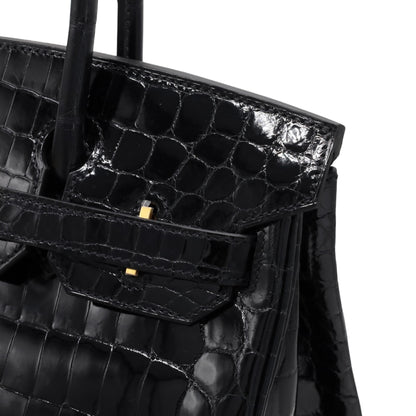 Birkin 30 Niloticus Shine Black GP U stamp
