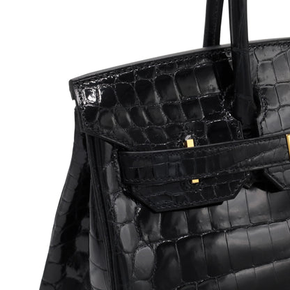 Birkin 30 Niloticus Shine Black GP U stamp