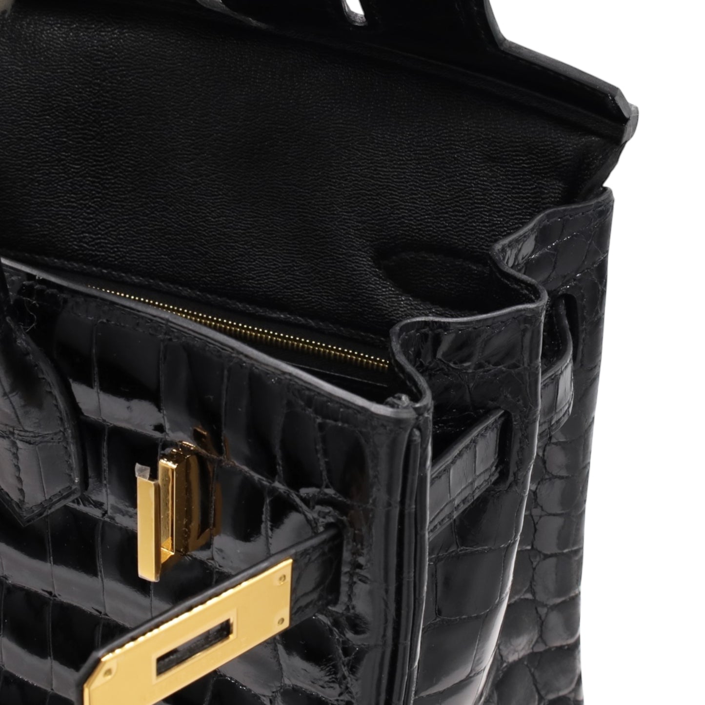 Birkin 30 Niloticus Shine Black GP U stamp