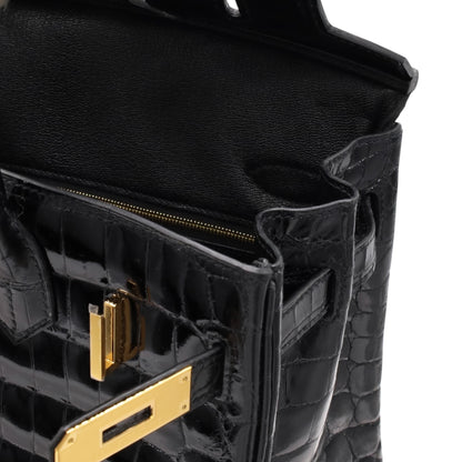 Birkin 30 Niloticus Shine Black GP U stamp
