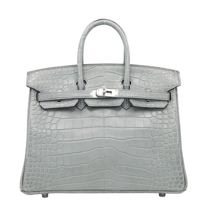 バーキン25　アリゲーターマット　グリシマン　SS　K刻印