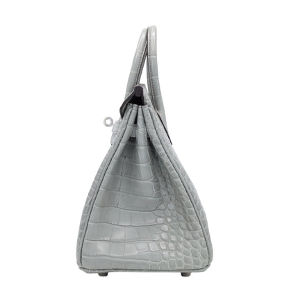 バーキン25　アリゲーターマット　グリシマン　SS　K刻印