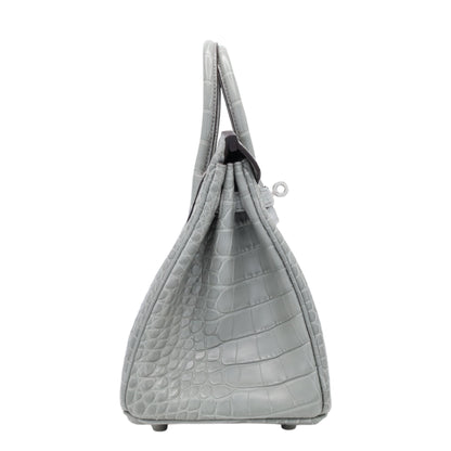 バーキン25　アリゲーターマット　グリシマン　SS　K刻印