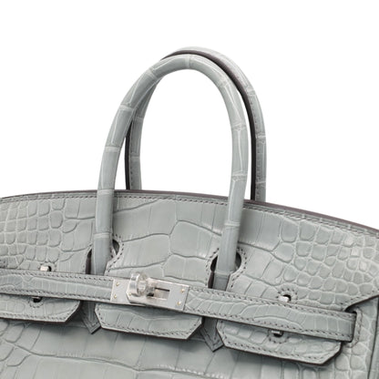 バーキン25　アリゲーターマット　グリシマン　SS　K刻印