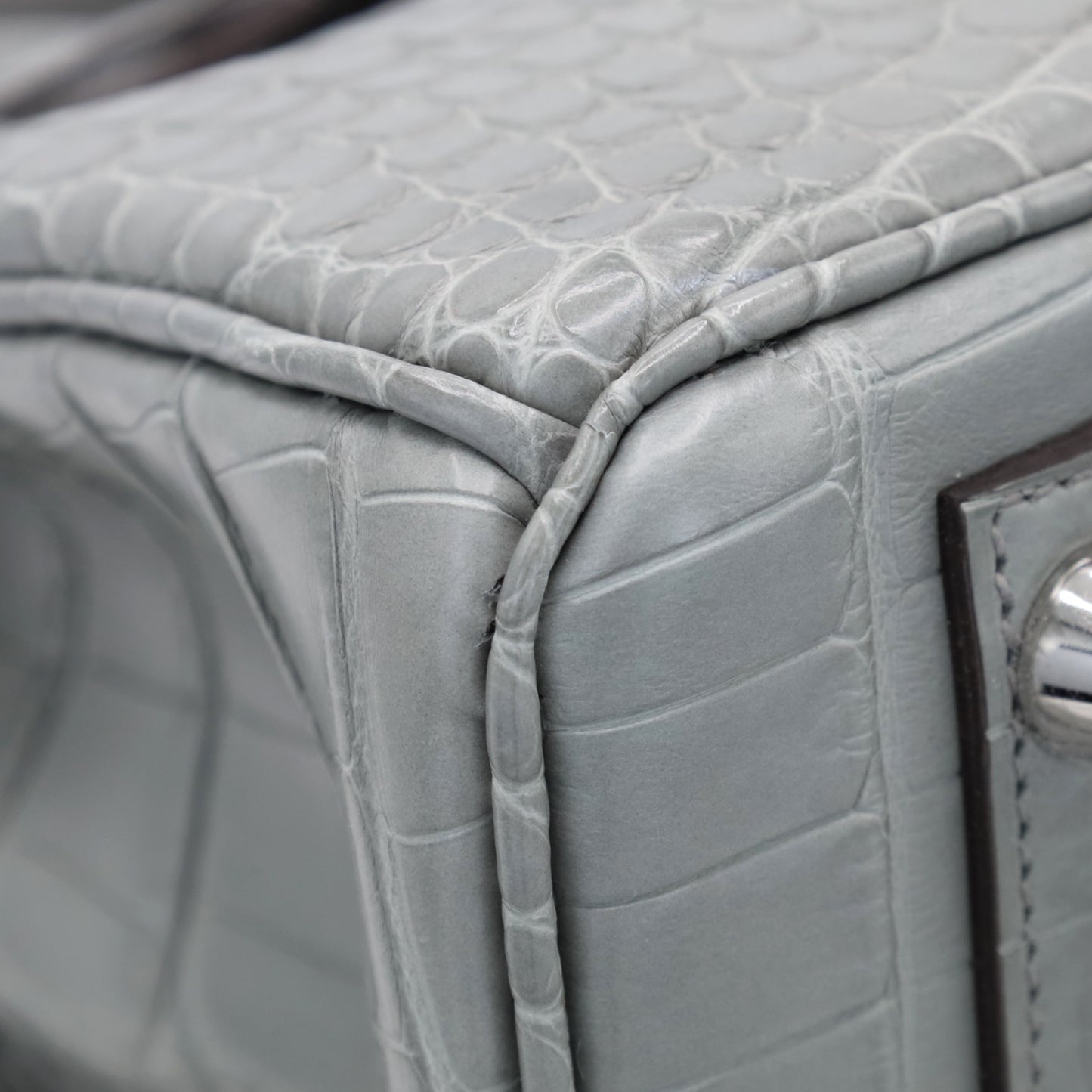 バーキン25　アリゲーターマット　グリシマン　SS　K刻印