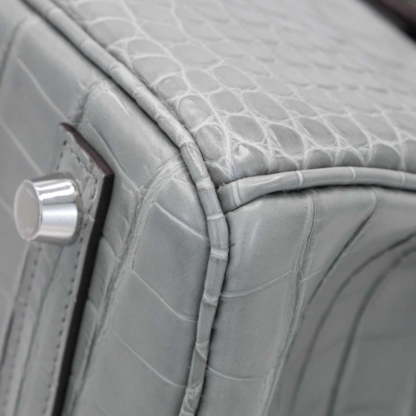 バーキン25　アリゲーターマット　グリシマン　SS　K刻印