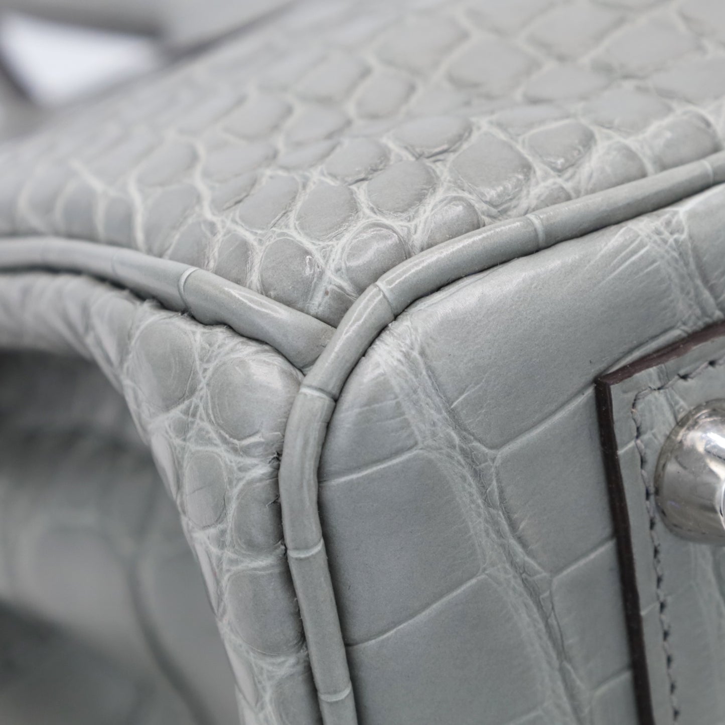 バーキン25　アリゲーターマット　グリシマン　SS　K刻印