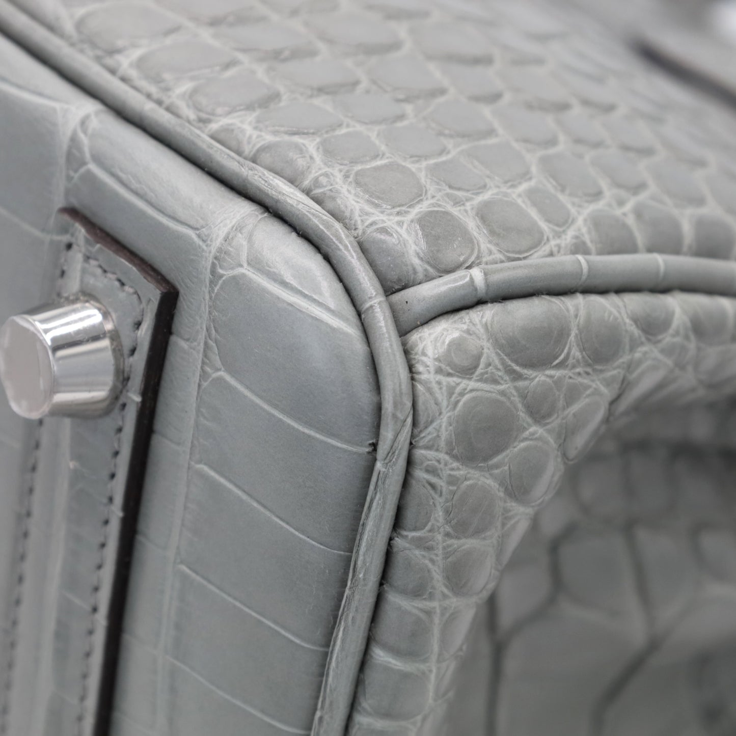 バーキン25　アリゲーターマット　グリシマン　SS　K刻印