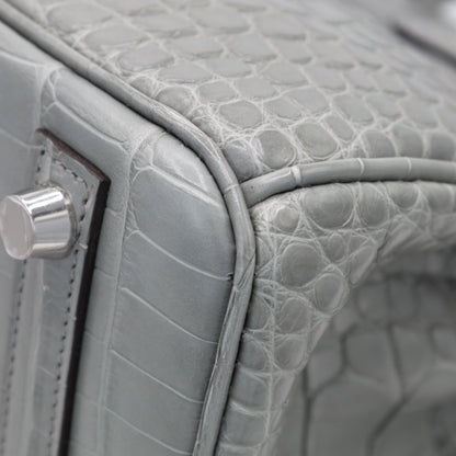 バーキン25　アリゲーターマット　グリシマン　SS　K刻印