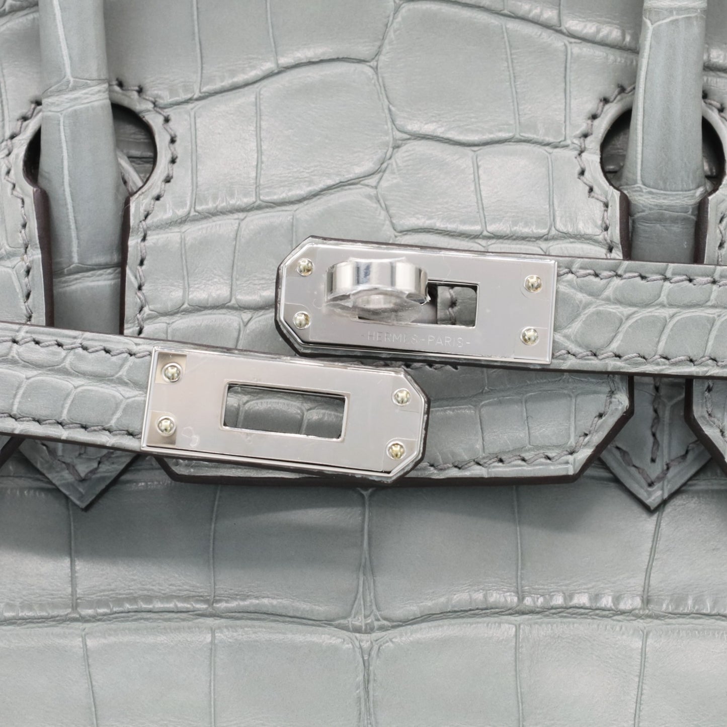 バーキン25　アリゲーターマット　グリシマン　SS　K刻印