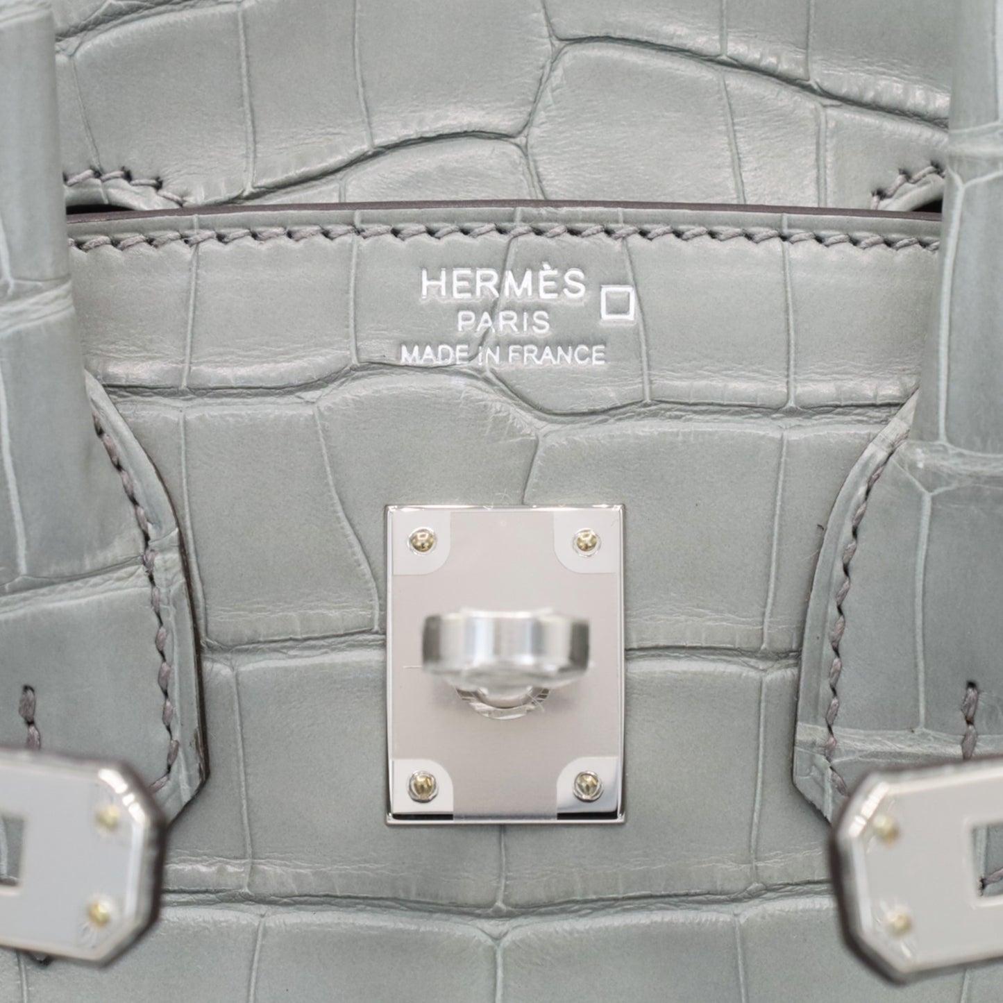 バーキン25　アリゲーターマット　グリシマン　SS　K刻印