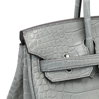 バーキン25　アリゲーターマット　グリシマン　SS　K刻印