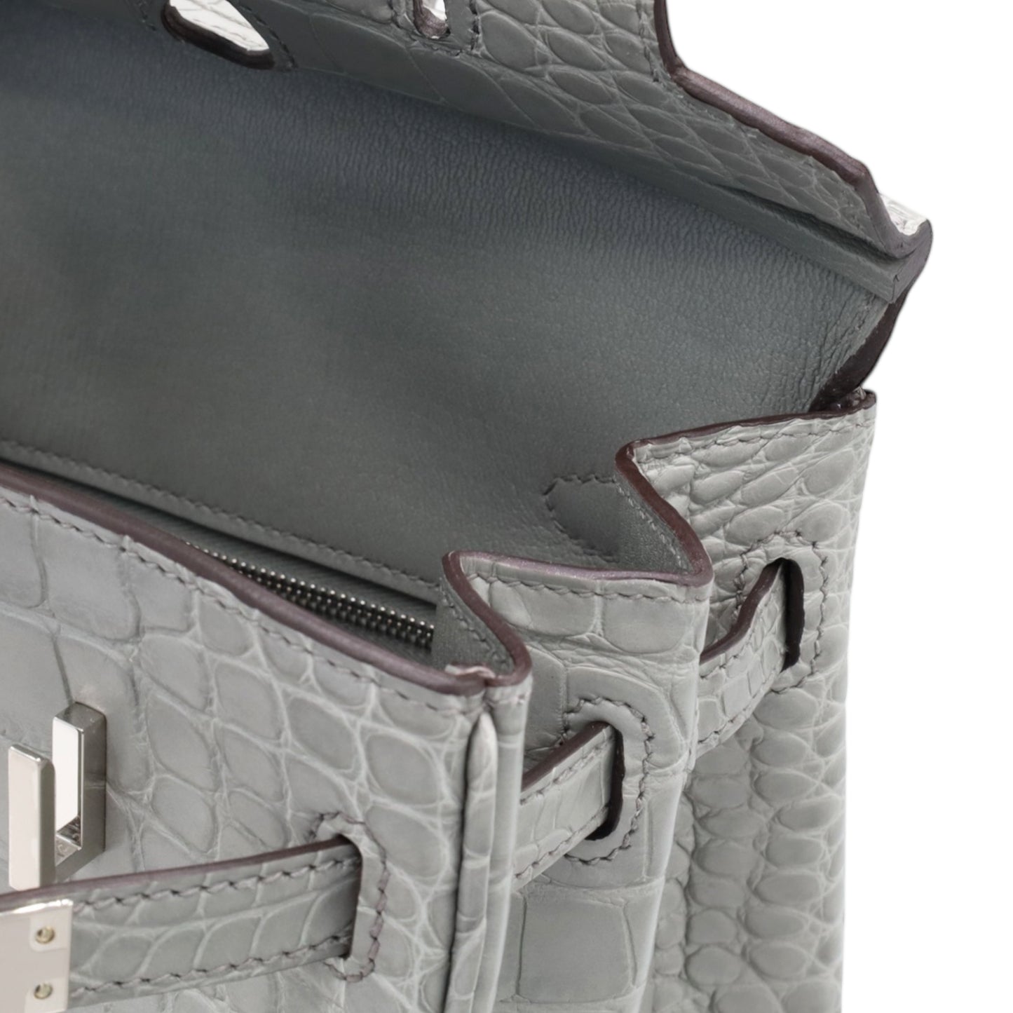 バーキン25　アリゲーターマット　グリシマン　SS　K刻印