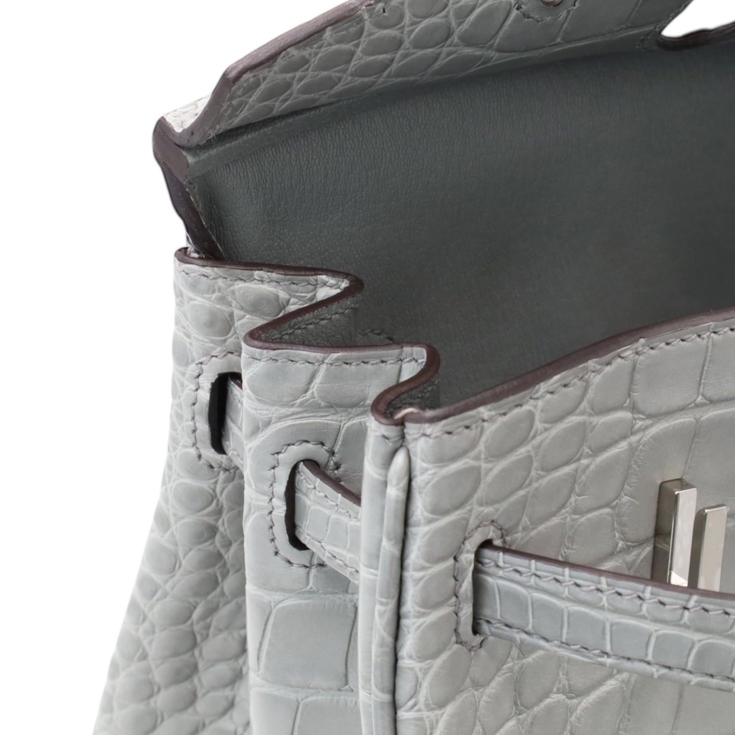 バーキン25　アリゲーターマット　グリシマン　SS　K刻印