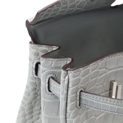 バーキン25　アリゲーターマット　グリシマン　SS　K刻印