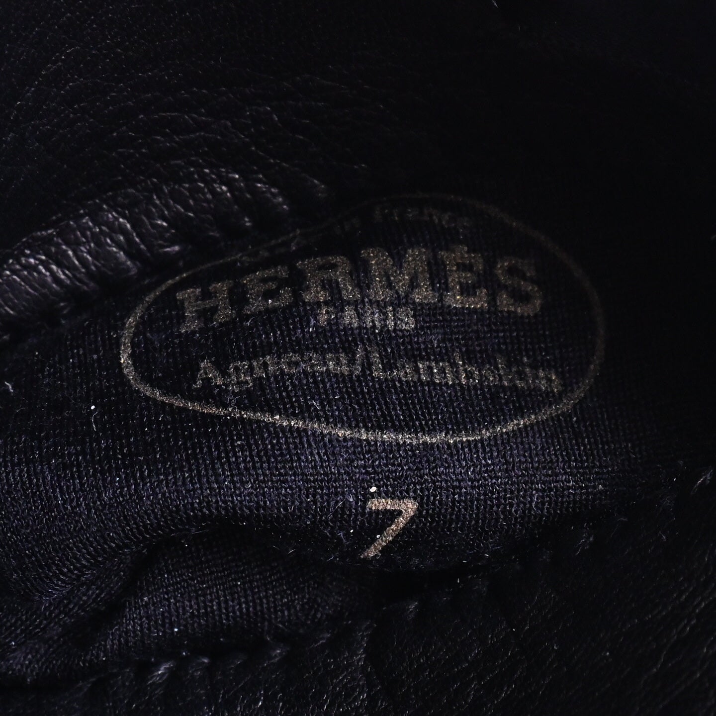 HERMES グローブ　リボン　ラム　黒　7