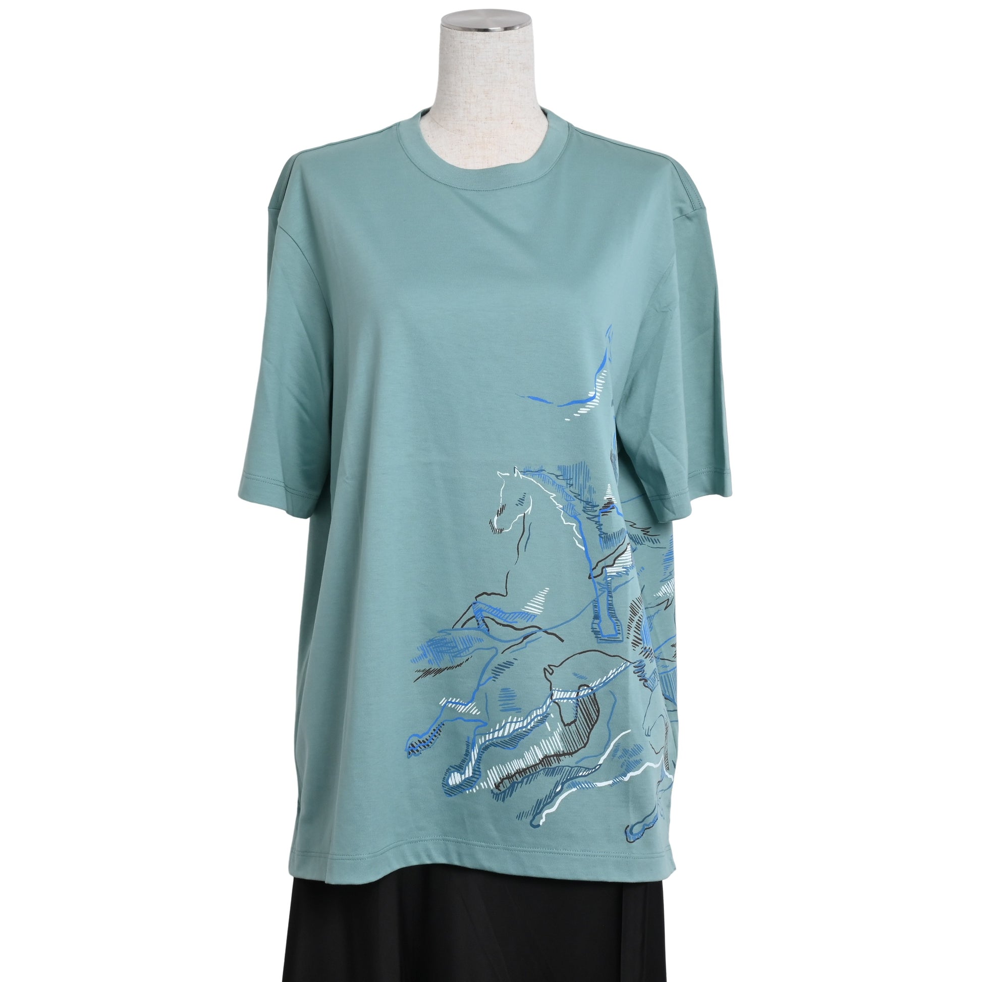 HERMES Tシャツ　カヴァルカード　コットン　ミント　S