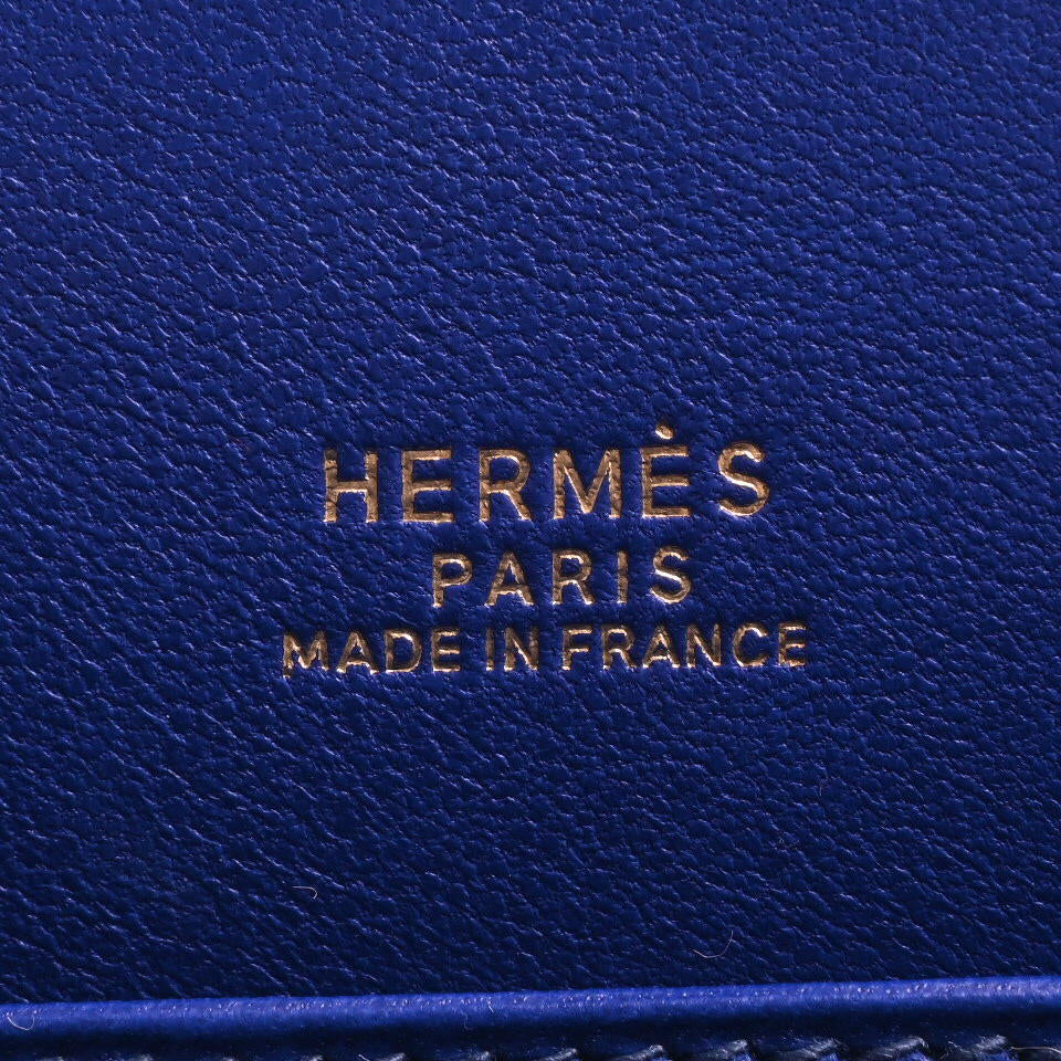 HERMES サックアマリース　フランス国旗　ボックスカーフ　ブルー　〇S刻印