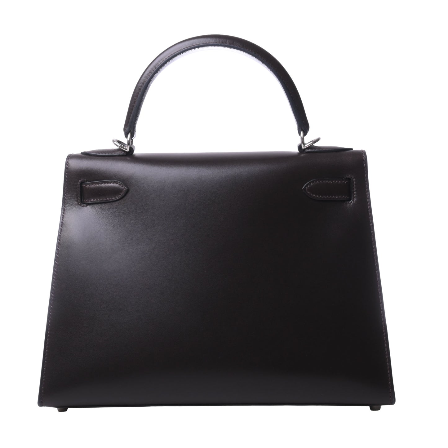 HERMES ケリー28　ボックスカーフ　フェザー　エベンヌ　SS　□O刻印