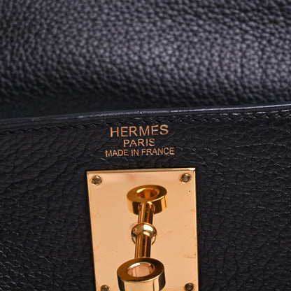 HERMES ショルダーケリー　フリンジ　トゴ　黒　GP　□M刻印