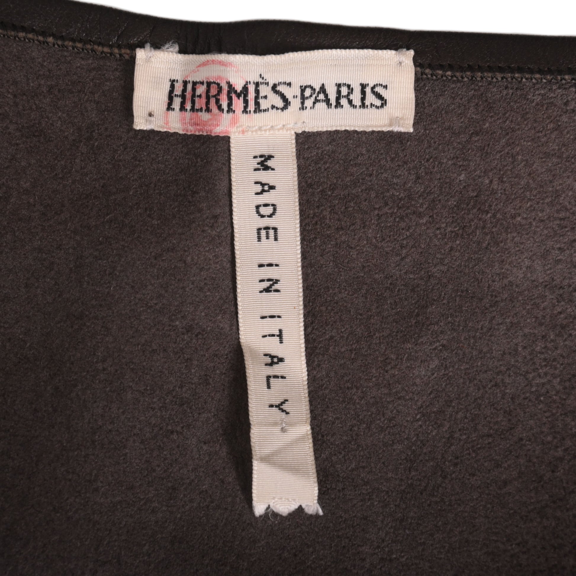 HERMES レザーカットソー　ブラウン　42