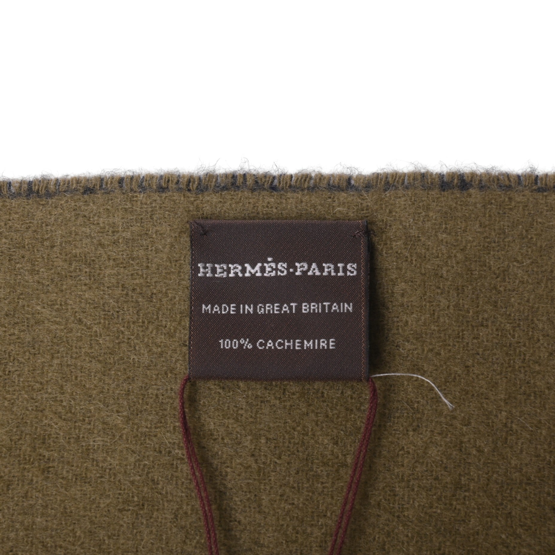 HERMES ストール　カシミア　ネイビー　グリーン