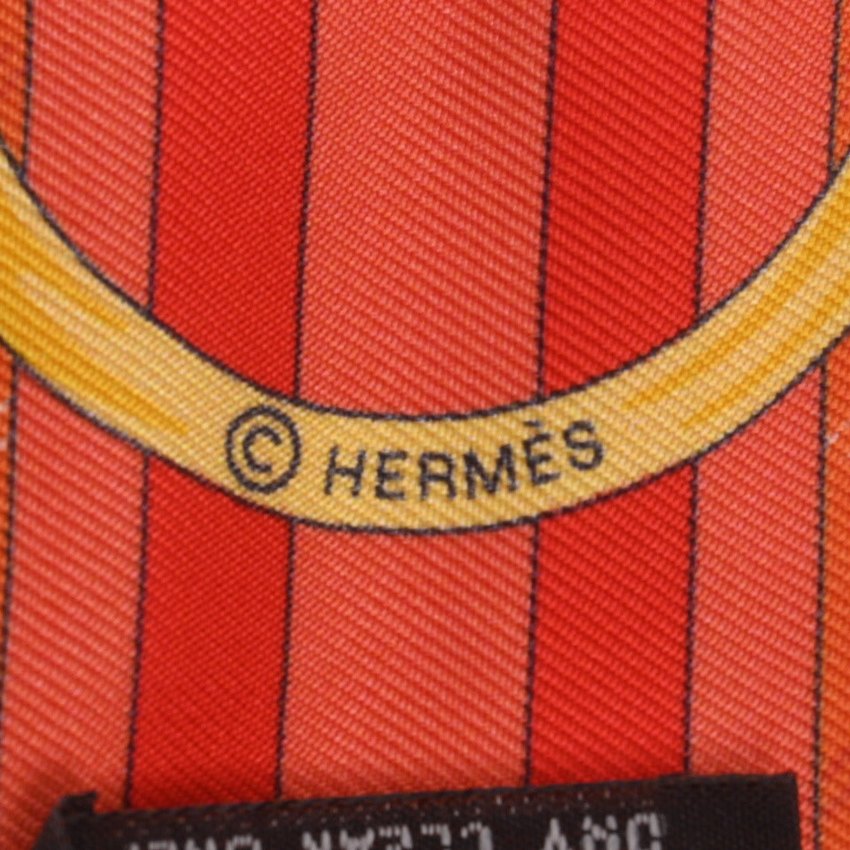 HERMES ツイリー　タッタソール　シルク　オレンジ