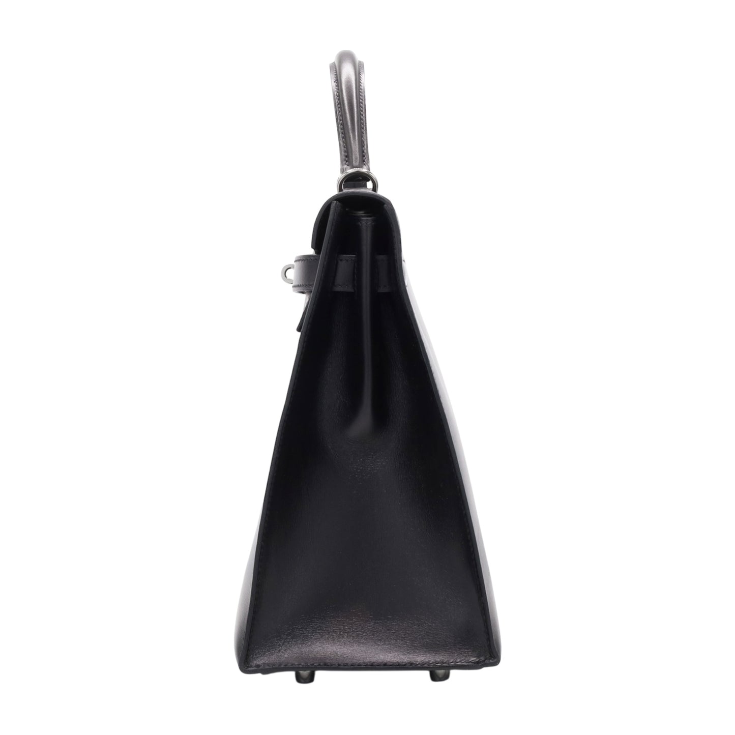 Kelly 32 box calf black ruthenium hardware □J engraved