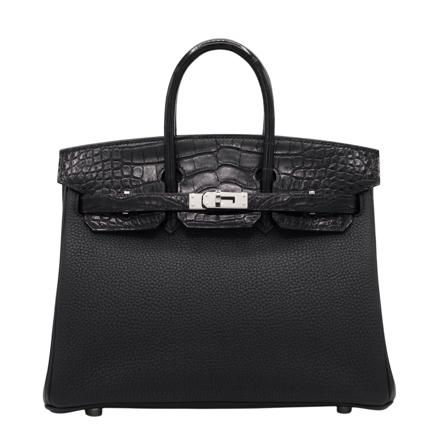 Birkin 25 Touch Alligator Togo Black SS UStamp
