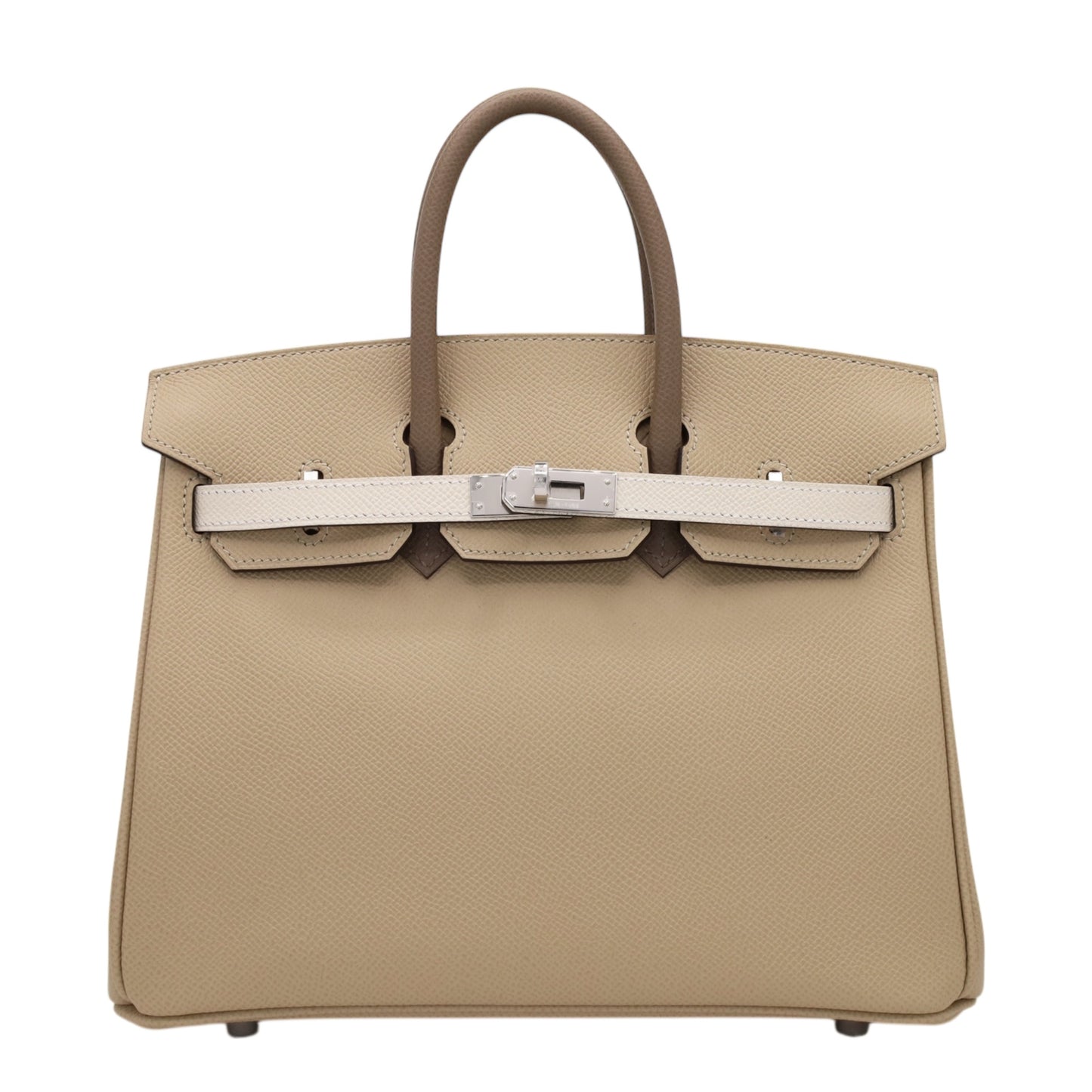 バーキン25　トリコロール　ヴォーエプソン　トレンチ　クレ　エトゥープ　SS　K刻印