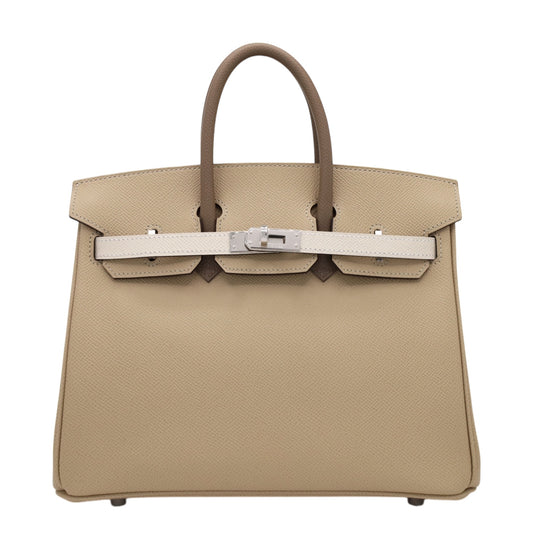 バーキン25　トリコロール　ヴォーエプソン　トレンチ　クレ　エトゥープ　SS　K刻印