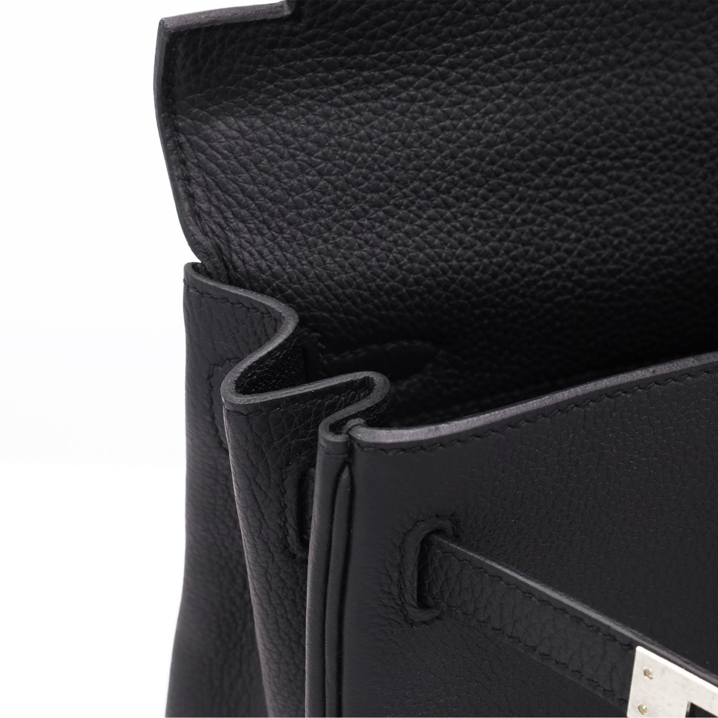 ケリー25　トゴ　ブラック　マットシルバー金具　K刻印