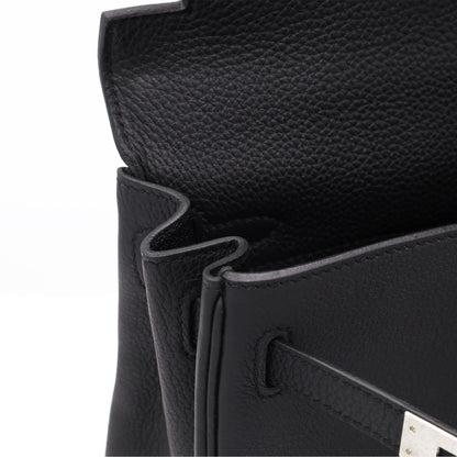 ケリー25　トゴ　ブラック　マットシルバー金具　K刻印