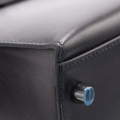 Kelly 32 box calf black ruthenium hardware □J engraved