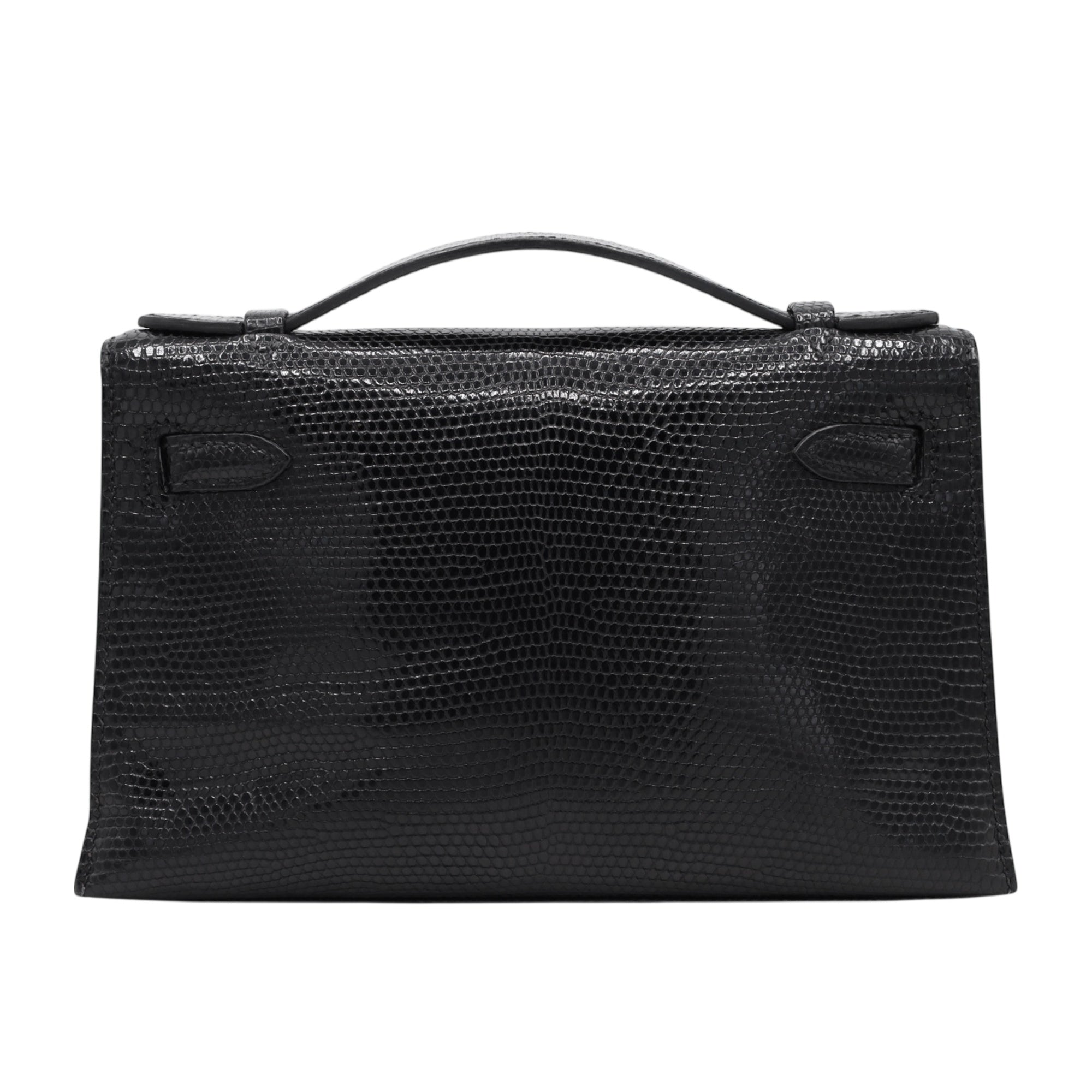HERMES ポシェットケリー リザード ブラック ルテニウム金具 □I刻印