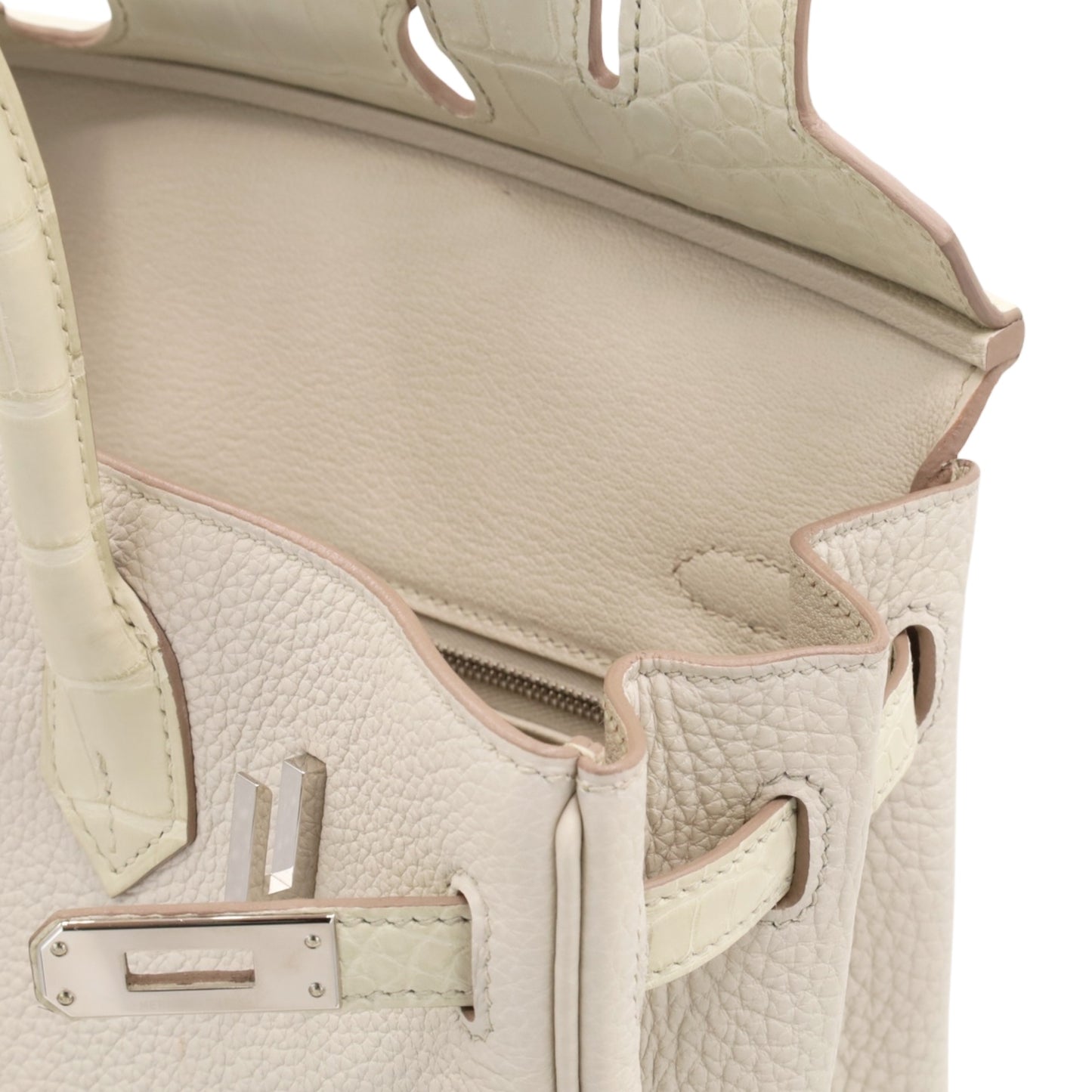 Birkin 25 Touch Alligator Matte Togo Beton SS W Engraved