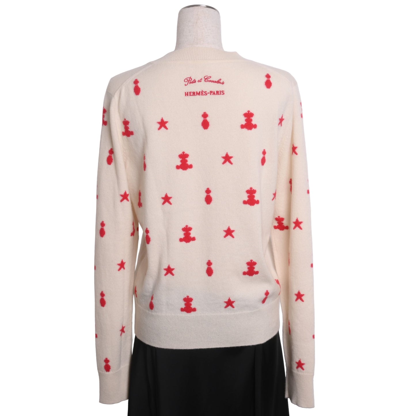 针织剪切和缝制Poste et Cavalerie Cashmere白色红色42