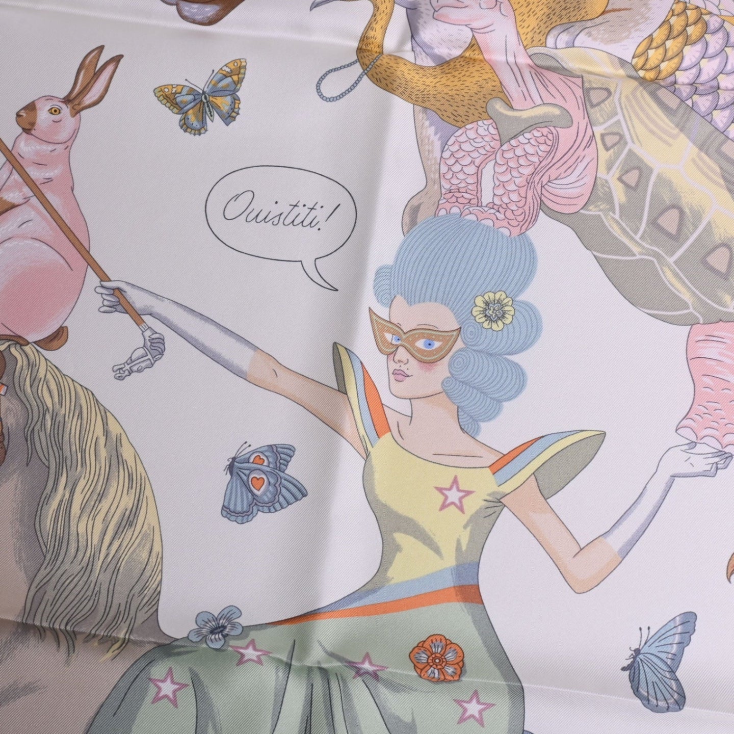 Carre 90 Hermes Story Silk White